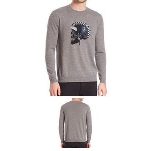 Markus Lupfer merino wool Intarsia knitted crewneck skull sweater